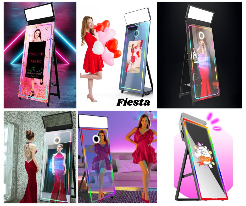 Le miroir Fiesta et son contour lumineux multicolore sous tous ses angles